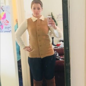 Vintage designer Vest by Jaeger 100% wool/camel